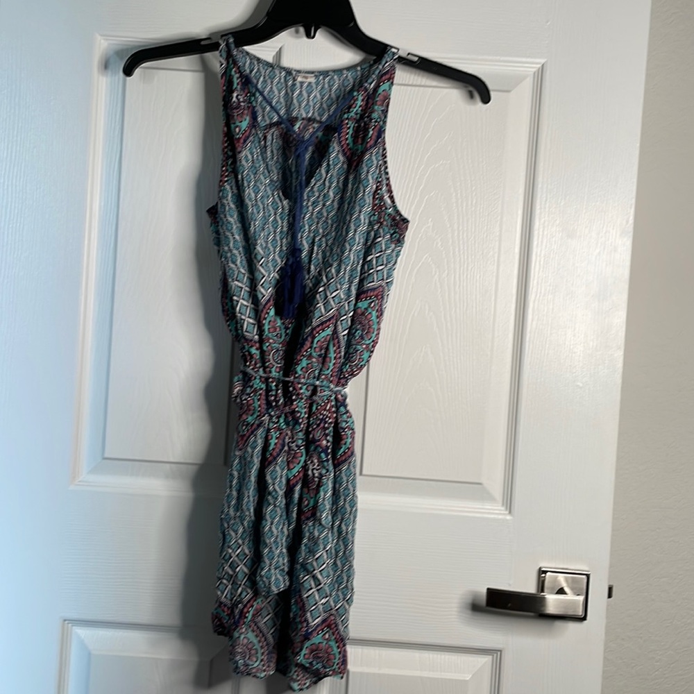 Anthropologie Mora floral tank tie back mini dress